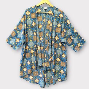 LuLaRoe Lindsay Geometric Art Western Tribal Print Cover Up Summer Beach‎ Sz M